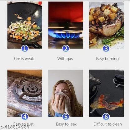 2 Pcs Gas Saver Burner Stand Gather Fire Wok Support Ring For Gas Stove