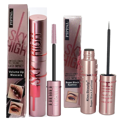 Pippal Sky High Eyeliner 1 Pcs with Mascara Ultra Volume Up Volumizing Mascara Long Lasting Waterproof 10Gm (Pack of 1)
