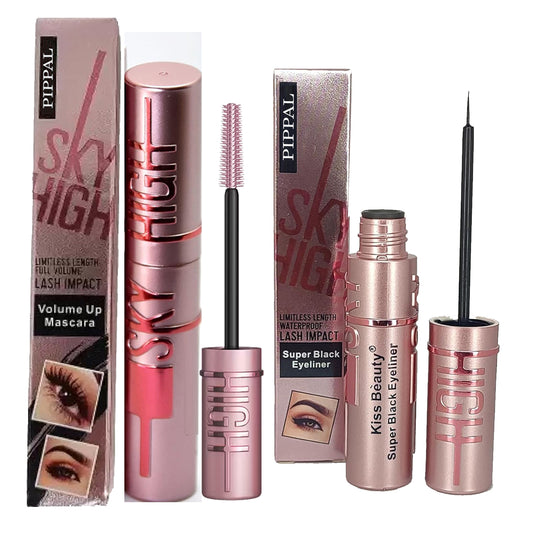 Pippal Sky High Eyeliner 1 Pcs with Mascara Ultra Volume Up Volumizing Mascara Long Lasting Waterproof 10Gm (Pack of 1)